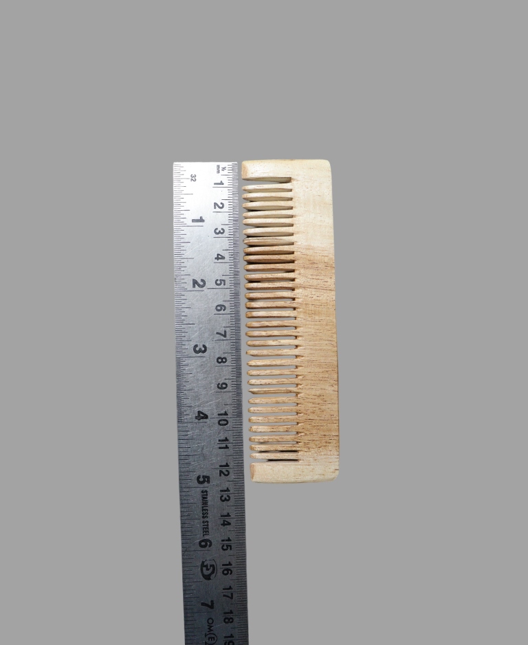 Shuddhikrit Neem Comb | 100% Pure Neem Wood for Men & Women – small